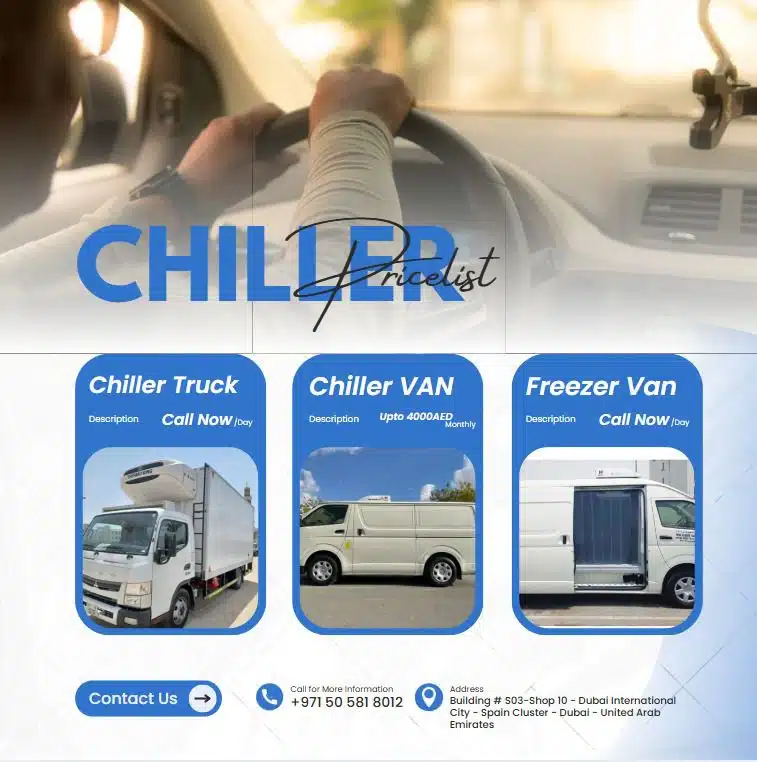 Freezer truck rental UAE for frozen meat and seafood