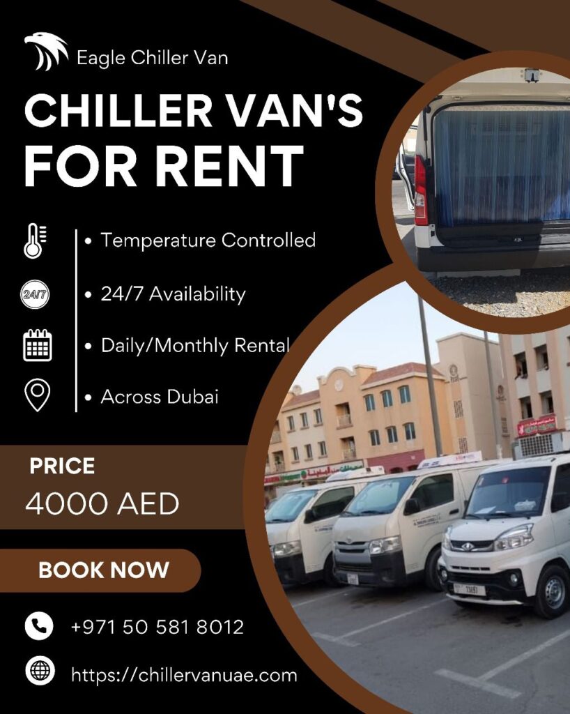 chiller van for rent, Freezer van for Rent, Refrigerator Van